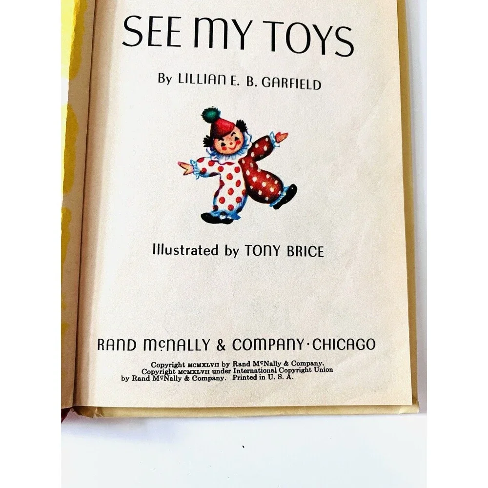 1957 See My Toys Rand McNally Junior Elf Book Lillian Garfield Hardcover